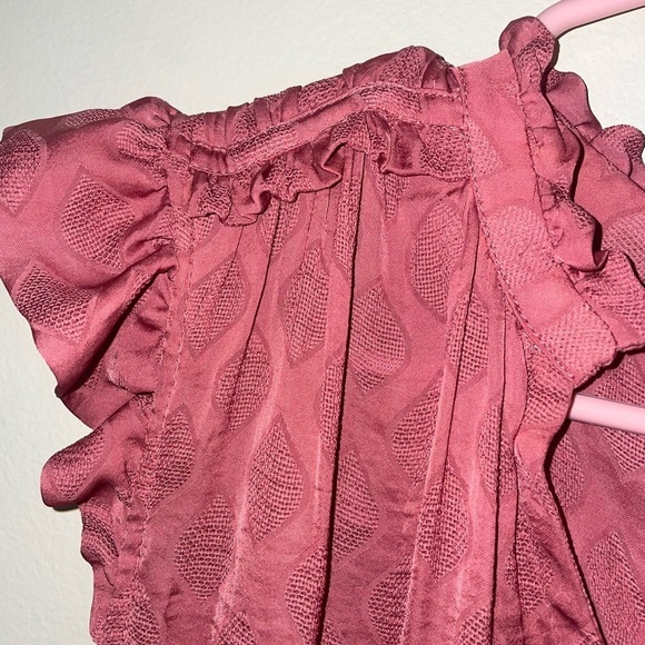 Anthropologie Maeve NWT Mauve Rose Ruffle Sleeveless Tank Top Size Medium - Picture 10 of 10